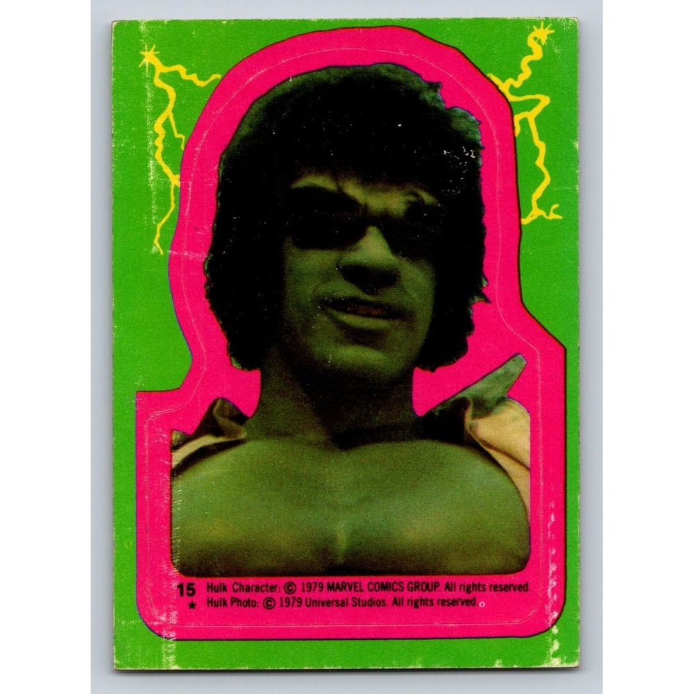 Marvel Incredible Hulk Lou Ferrigno 1979 Topps Sticker #15